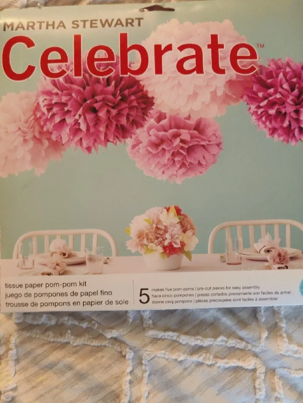 Martha Stewart Celebrate Pink Tissue Paper Pom-Pom Decorations